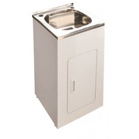455*555*870mm 35L Compact 304 Stainless Steel Laundry Tub with Metal Cabinet