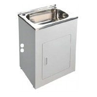 555*455*870mm 35L 304 Stainless Steel Sink with Metal Laundry Tub Cabinet