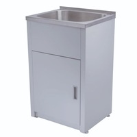 455*555*925mm 35 Litres 304 Stainless Steel Sink with Metal Laundry Tub Cabinet
