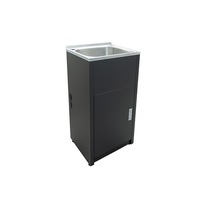 455*555*925mm 36 Litres 304 Stainless Steel Sink with Metal Matte Black Laundry Tub Cabinet