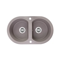 470*780*204mm Laveo Grey Granite Stone Sink Double Bowls