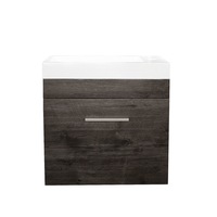 500*250mm Bathroom Vanity Mini MDF Dark Grey Freestanding/Wall Hung With Ceramic Top