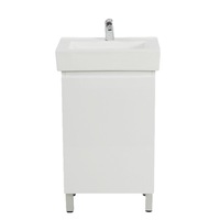 500*325*850mm Bathroom Vanity Mini White Polyurethane MDF Freestanding With Ceramic Top