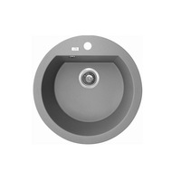 510*205mm ACA Laveo Grey Granite Stone Round Sink Single Bowl with Space Saving Siphon and Click-clack Plug Sink