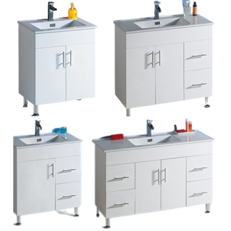 Buy 6001200*460mm Bathroom Vanity White Freestanding On Legs With Handle Only / Ceramic