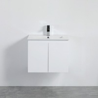 600-750*460mm Poly Gloss White Bathroom Left/Right Drawer Wall Hung Vanity