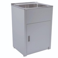 600*500*925mm 45 Litres 304 Stainless Steel Sink with Metal Laundry Tub Cabinet