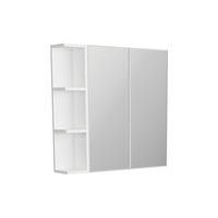 600*720*150mm Fienza Gloss White E1 MDF Board Copper-free Glass Rectangle Pencil/Bevel Edge Shaving Cabinet With Shelf