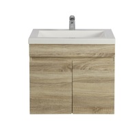 600-750*370mm Bathroom Vanity Berge Slim MDF White Oak Freestanding/Wall Hung Doors / Drawers Cabinet Only and Ceramic Top Available