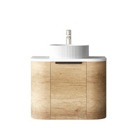 600mm Bondi Natural Oak Wall Hung Vanity and Tall Boy and Shaving Cabinet