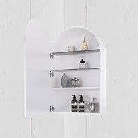 600*872*150mm ABS Paris Arch Copper-free Mirror Plywood Matt Black/Matt White LED Shaving Cabinet