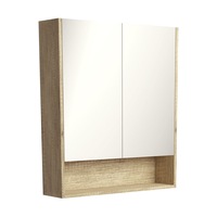 750-1200*850*180mm Fienza Scandi Oak E1 MDF Board Copper-free Glass Rectangle Pencil Edge Shaving Cabinet With Shelf