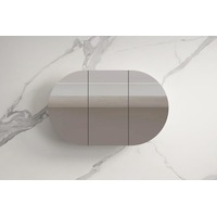 750-1500*900*130mm Infinity ROSY Semi Matt Black Glass Oval Shaving Cabinet