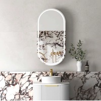 900*450mm OTT Noosa Natural Oak/Black Oak/Matte White Oval Shape Wall Mounted LED Chaving Cabinet