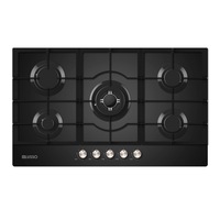 900mm Dilusso Black With Side Wok Burner, FFD, Cast Iron Trivets Gas Cooktop