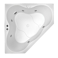 Almina 1285*1285*455mm White Corner 6/10/14 Jets Acrylic Drop in Spa Bath Tub
