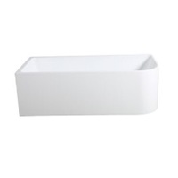 1500-1700*730*500mm Poseidon CBT Matt White Rectangle Acrylic Back To Wall Corner Back Bathtub