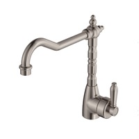Fienza Eleanor Mordern Vintage Shepherds Brushed Nickel Solid Brass Swivel Crook Sink Mixer