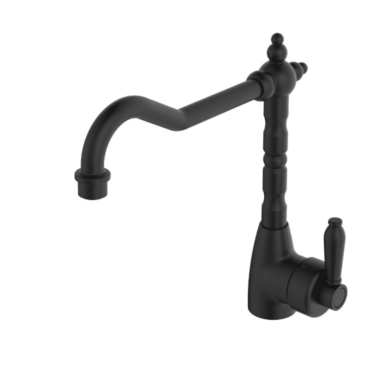 Buy Eleanor Mordern Vintage Shepherds Crook Sink Mixer, Matte Black
