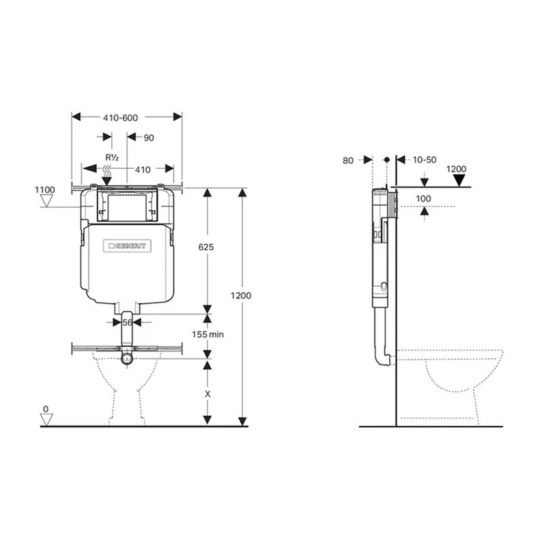 Buy Geberit Sigma8 Concealed Cistern Frameless Standard Inwall Cistern