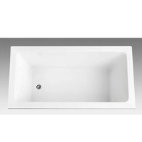 1200/1500/1700mm INS VIVA Gloss White Rectangle HighBack Acrylic Drop In Bathtub