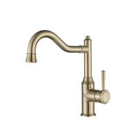 Modernnational Montpellier Shepherd's Brushed Bronze Solid Brass Crook Kitchen Mixer