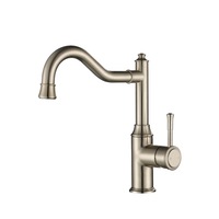 Modernnational Montpellier Shepherd's Brushed Nickel Solid Brass Crook Kitchen Mixer