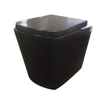 595*345*410mm Poseidon Qubist Gloss Black Box Rim Wall Faced Floor Pan