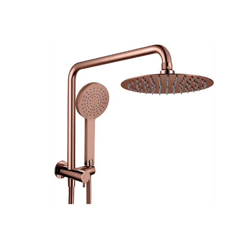 Buy Rose Gold Cuter Twin Round Shower System MyDeal