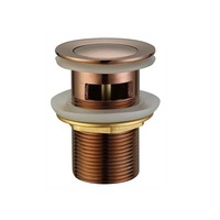 Rose Gold Push Plug Waste 32mm With Overflow