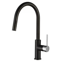 Modernnational Star Mini Chrome And Gun Metal Solid Brass Pull-Out Kitchen Mixer