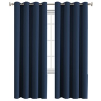2 x Blockout Curtains Blackout Bedroom Curtain Draperies Eyelet for Living Room