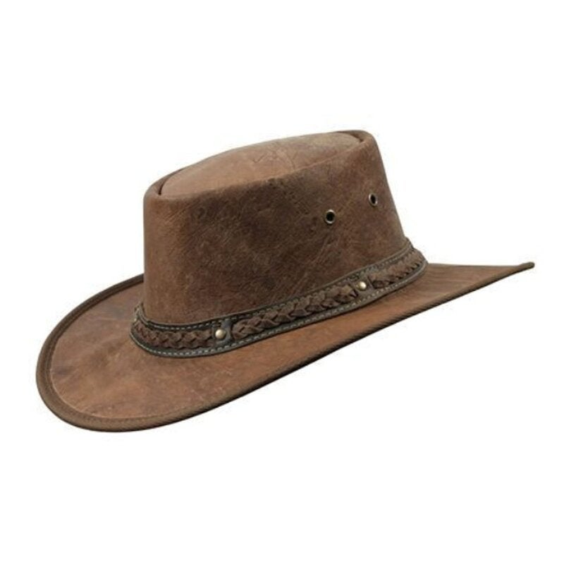 Buy Barmah Squashy Roo Kangaroo Leather Bush Hat Hickory Crackle Sizes ...