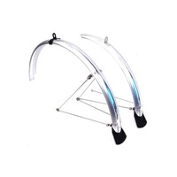 Flinger 700c Silver Plastic Bike Mudguard Set 44mm