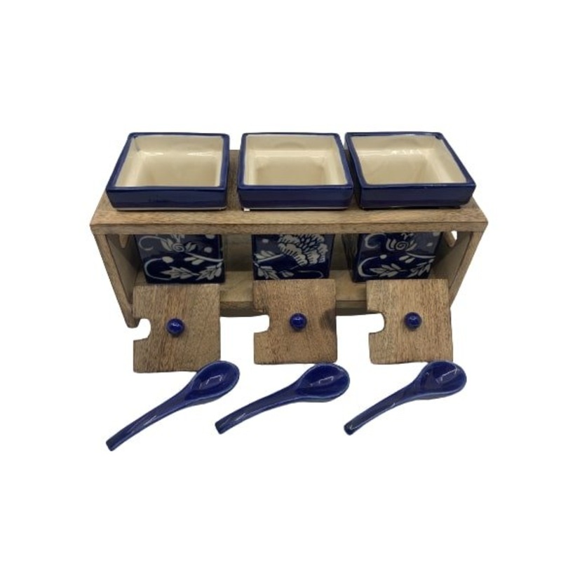 Buy Handmade Ceramic Canisters With Spoon Set MyDeal
