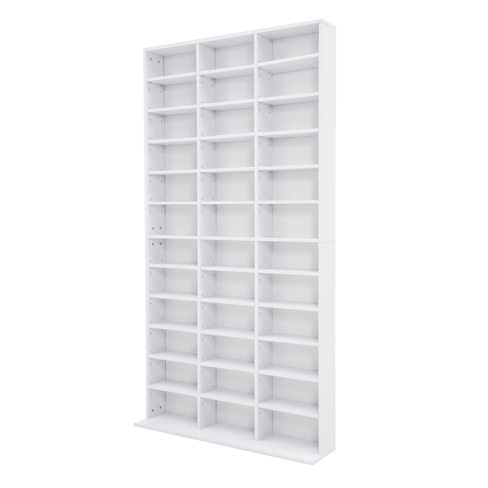 Adjustable Shelves CD DVD Media Bookcase Storage Shelf WHITE