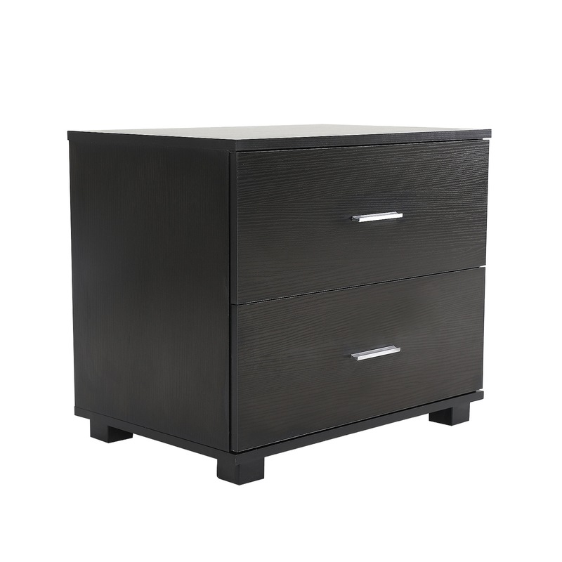 Buy Bedside Tables Storage Nightstand 2 Drawer Legs ETTA BLACK