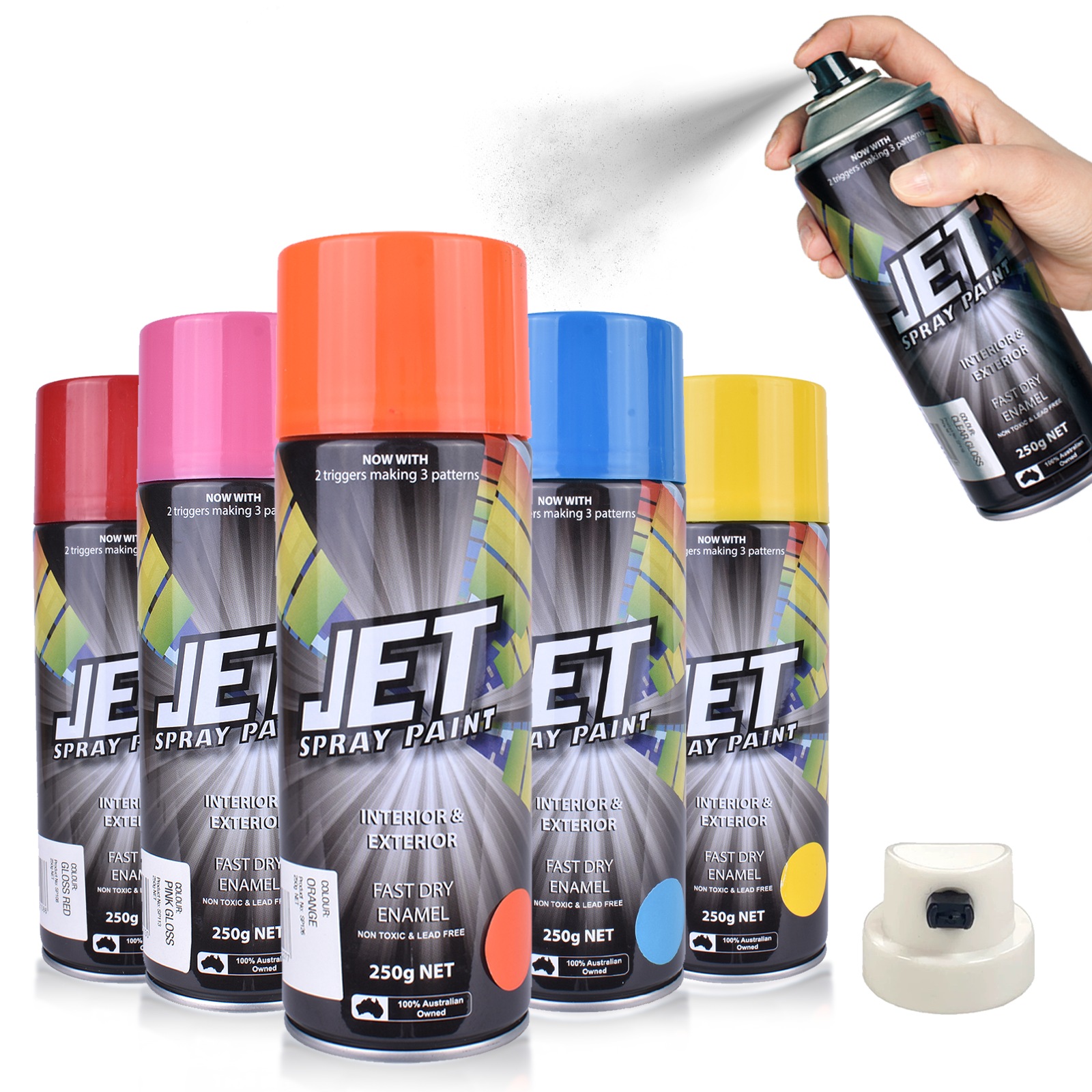 12PK 250g Spray Paint Can For Interior and Exterior 26 colours Fast Dry