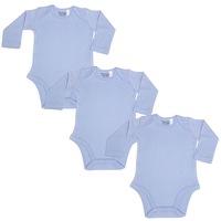 3 PACK of Plain Blue Long Sleeve Bodysuit