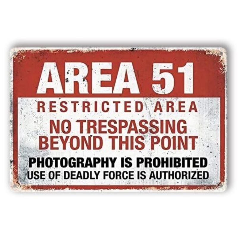 Buy 2x Tin Sign Area 51 Restricted No Trespassing Beyond This Point ...