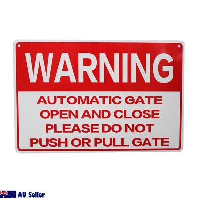 2xWarning Notice Keep Clear All times Do not push or Force gate 200x300mm Metal 