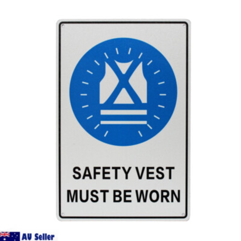Buy 3x Warning Safety Vest Must Be Worn Sign 200x300mm Outdoor