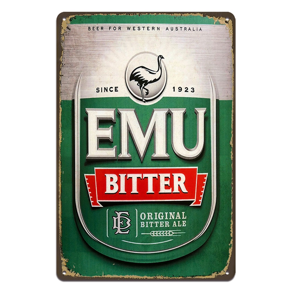 Buy Emu Bitter Drink Beer Tin Metal Sign Rustic Look Vintage Man Cave ...