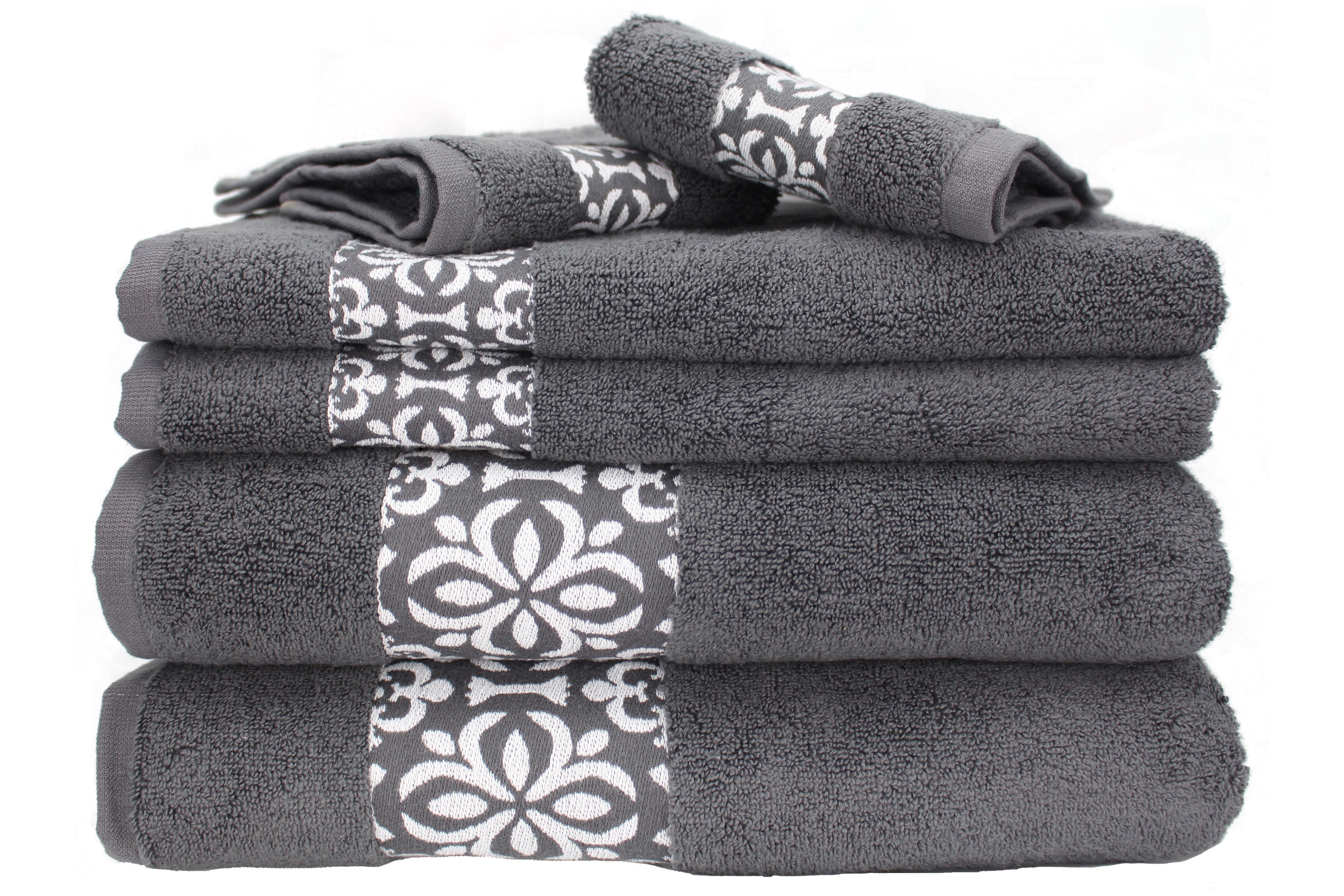 Deluxe Bath Towels - Premium Zero Twist Cotton - Charcoal Grey - 550 GSM