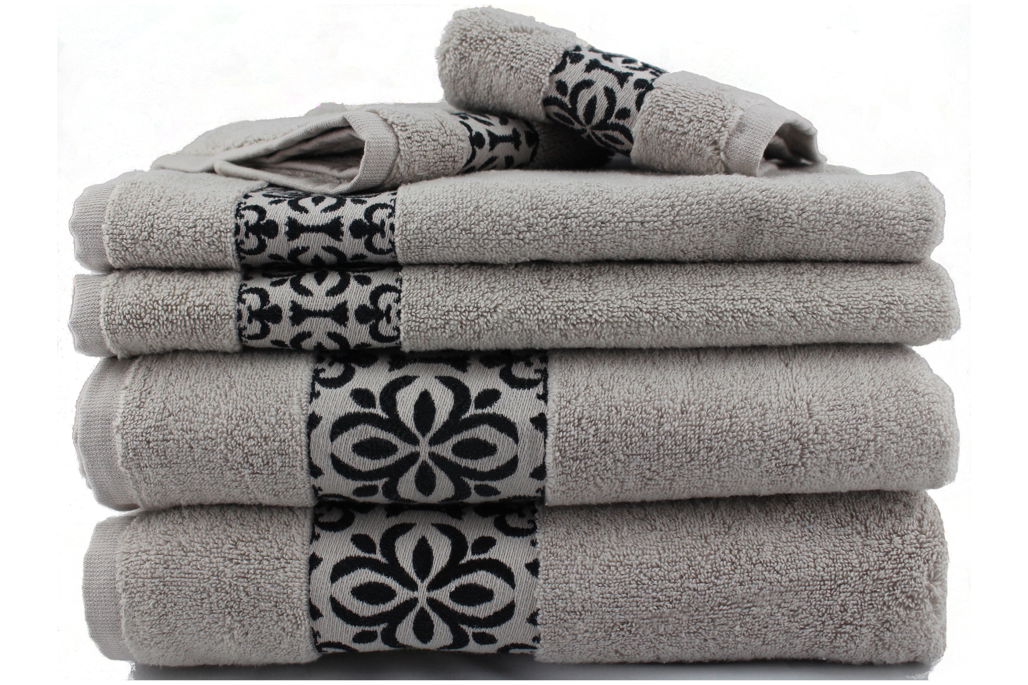 Deluxe Bath Towels - Premium Zero Twist Cotton - Silver Grey - 550 GSM