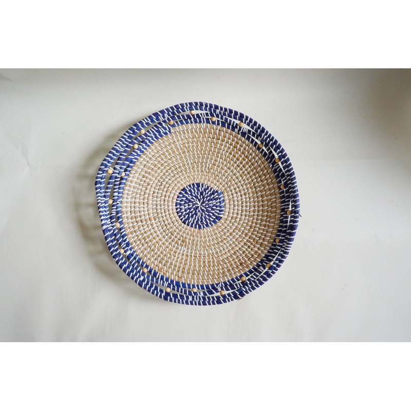 Buy Blue Handwoven Seagrass Disc Wall Decor MyDeal