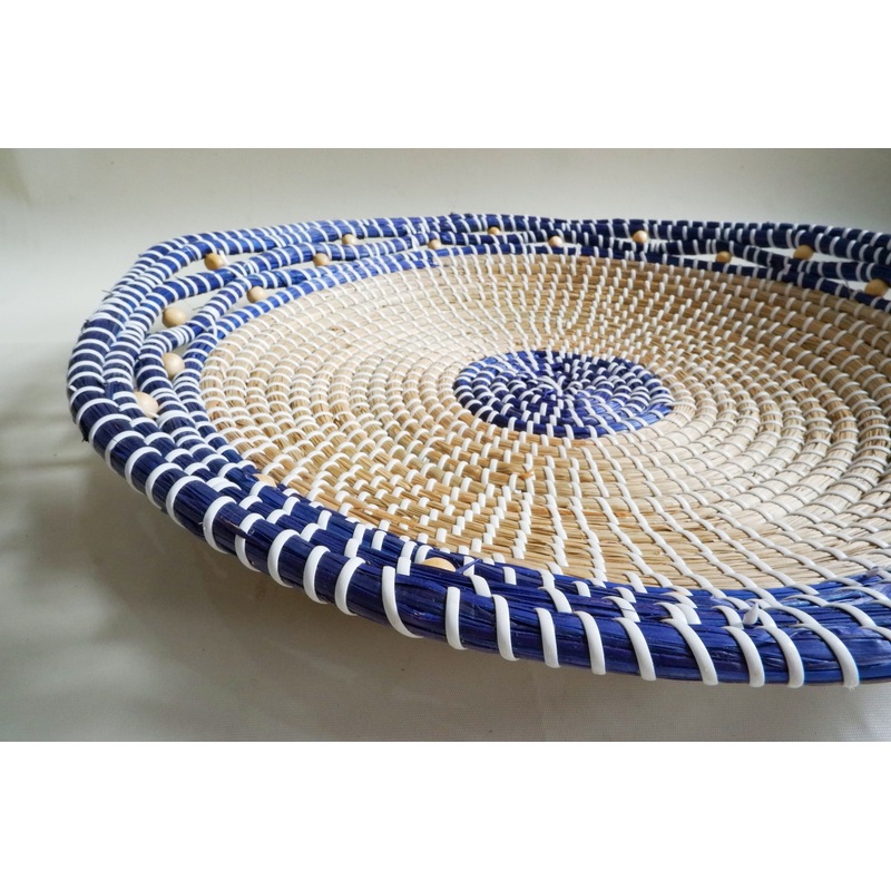 Buy Blue Handwoven Seagrass Disc Wall Decor MyDeal
