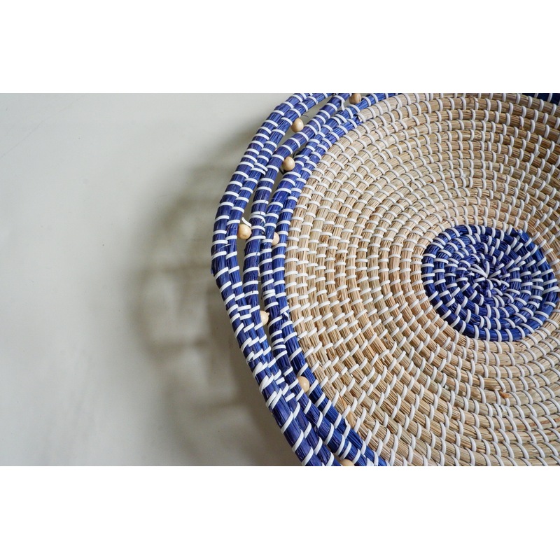 Buy Blue Handwoven Seagrass Disc Wall Decor MyDeal