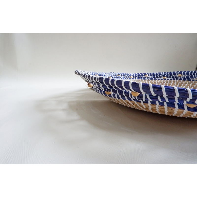 Buy Blue Handwoven Seagrass Disc Wall Decor MyDeal