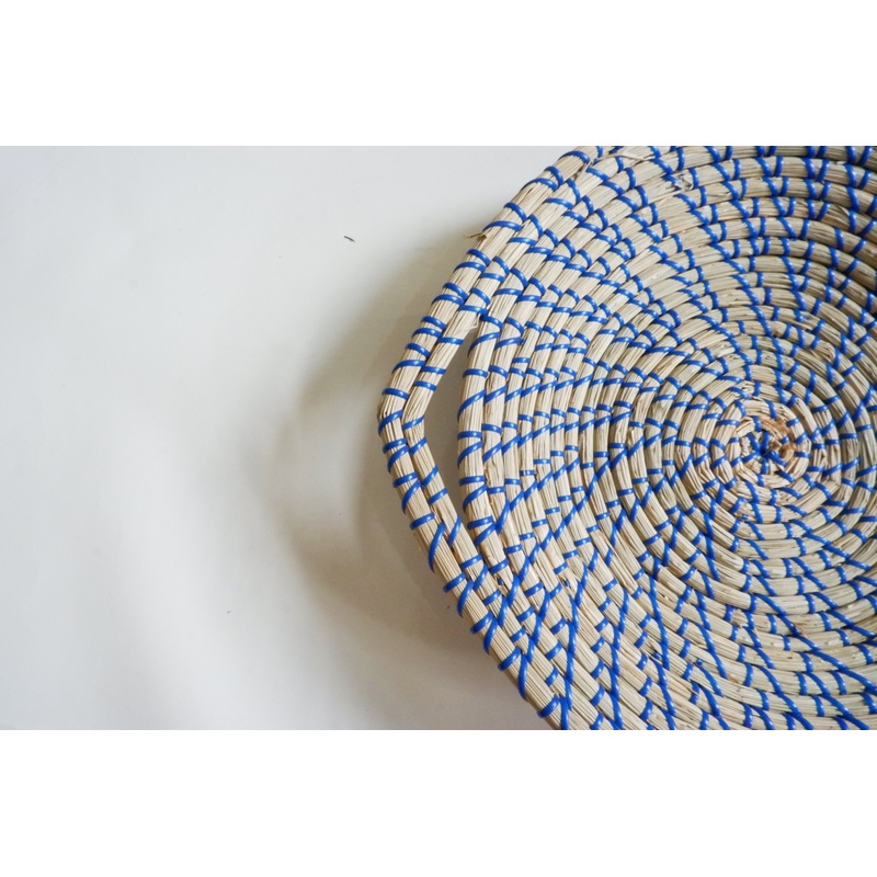Buy Blue Handwoven Seagrass Disc Wall Decor MyDeal